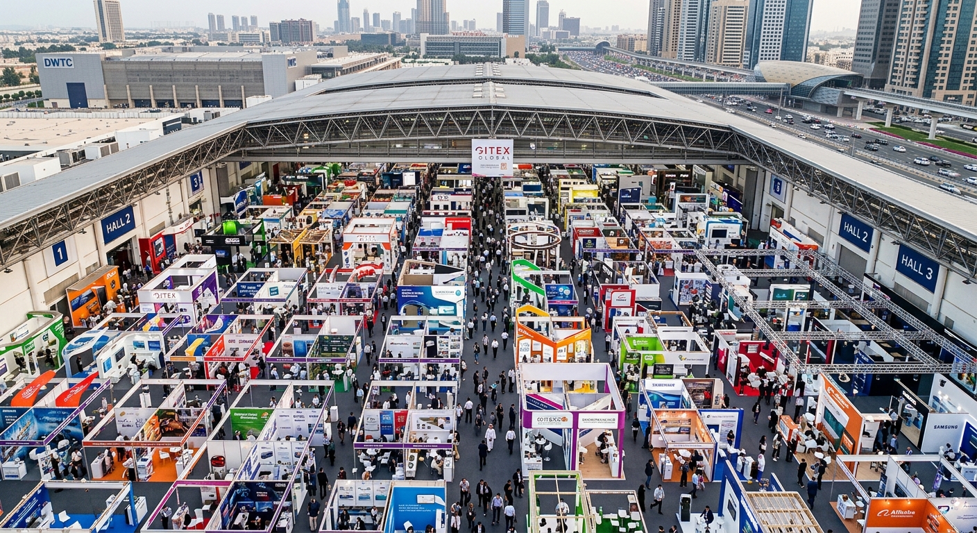 迪拜展会现场人流